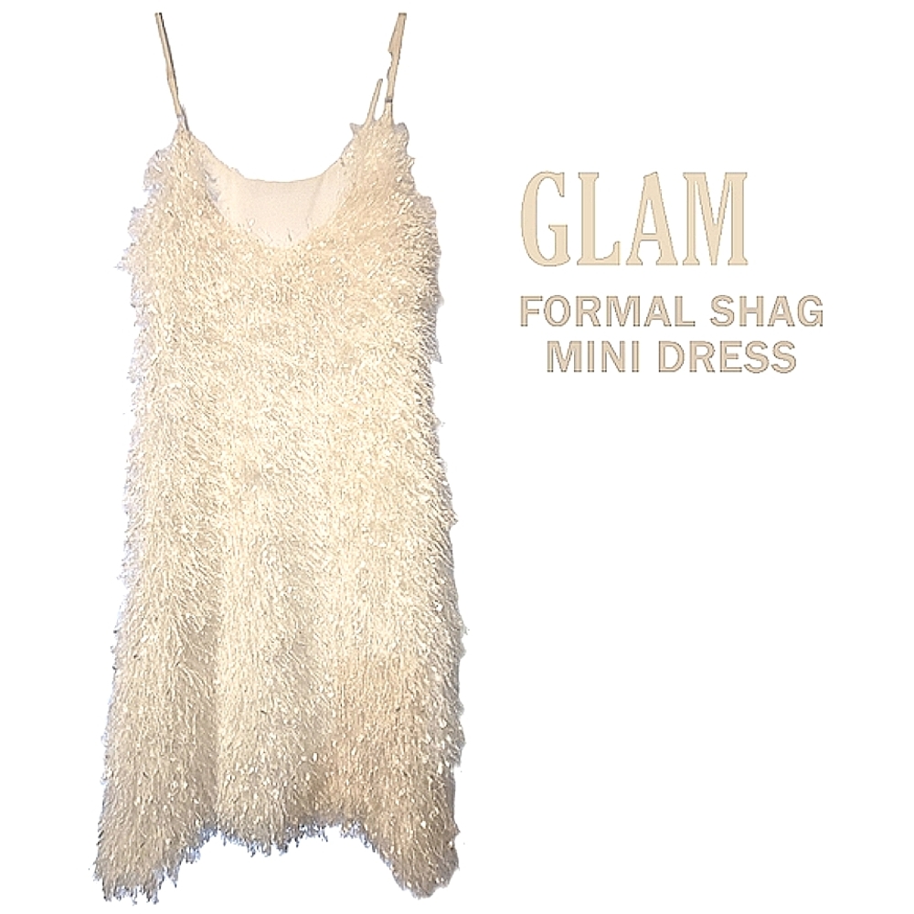 NWT GLAM SHIMMER SHAGGY NIGHT OUT DRESS 😍 stunning mini - Picture 5 of 7